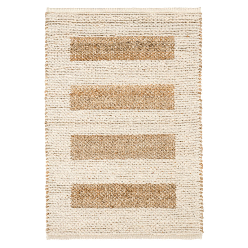 Dash and Albert Rugs Milo Flatweave Geometric Area Rug in Ivory/Brown